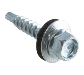 Кровельные саморезы с буром Стройбат 6,3x25 белый цинк 250 шт 304470 