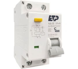 Дифференциальный автомат ETP 1P+N 10А тип АС 30 мА 4,5 кА 19011 