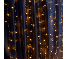 Гирлянда-дождь FERON CL24, 480LED, желтый, статичная, 3х3м+3м, IP20, от сети 230V, 41629 