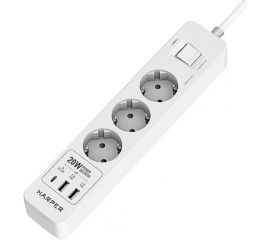 Сетевой фильтр Harper удлинитель UCH-430 White PD3.0 H00003201 
