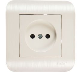 Розетка LUXAR Deco с/у без з/к белая с рифленой рамкой, 250В 16А 4606400620259 