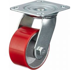 Колесо поворотное (100 мм; игольчатый подшипник; грузоподъемность 200 кг; чугун; полиуретан) СТЕЛЛА-ТЕХНИК N29100CPU 