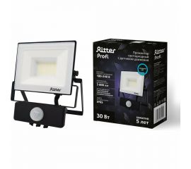 Светодиодный прожектор RITTER серия PROFI 230В 30 Вт 6500К 3000Лм IP65 черный с датчиком движения 53421 5 