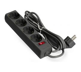 Удлинитель ExeGate EC-4-5B 4 евро с заземлением, 5м, выключатель с подсветкой, черный 279398 