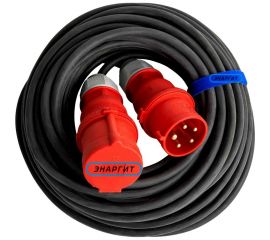 Удлинитель шнур ЭНАРГИТ 380 Вольт, КГ 5х1,5 ГОСТ, 25 метров, 1 розетка 16А, IP 44 КГ515-25-1-44 