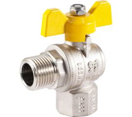 Шаровой угловой кран для газа PROFACTOR PF GAS ручка бабочка, в/н 1/2 дюйма PF GBV 336A 