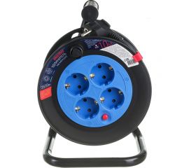 Удлинитель на катушке Smartbuy 4 гнезда, 10м с заземлением и предохранителем ПВС 3х1,5 16А/3,5кВт 