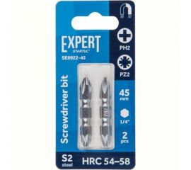 Бита двусторонняя для шуруповерта Expert PH2-PZ2, 45 мм, 2 шт STARTUL SE8922-45 