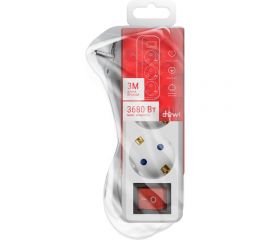 Удлинитель с заземлением duwi с выкл. Supraline 3 розетки, 3 метра, 3х1,5мм2, 3680 Вт, 16А, 32058 6 