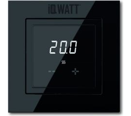 Терморегулятор для теплого пола IQWATT IQ THERMOSTAT D с сенсорными кнопками, не программируемый, черный 417 