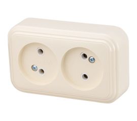 Розетка ЮПИТЕР двойная наружная Стандарт бежевая JP7430-08 
