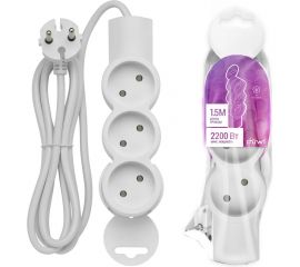 Удлинитель duwi 3 гнезда, без выключателя, без земли, 1,5 м 32001 4 