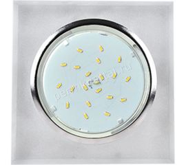 Светильник Ecola GX53 H4 LD5311 Glass стекло, квадрат, край подсветка хром-хром зеркало 38x120x120 SM53SNECH 