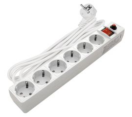 Сетевой фильтр UNIVersal ПВС 3х0,75 6гнезд, выключатель с индикацией, с заземлением, защитные шторки, белый 7м 967U-3007 