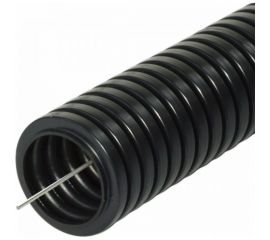 Строительная легкая гофротруба ПНД УРАЛ ПАК 25 мм 50м с протяжкой черная ГФ-1102025-050 