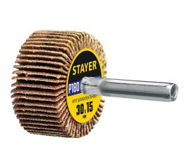 Круг шлифовальный лепестковый на шпильке STAYER P180, 30x15 мм 36606-180 