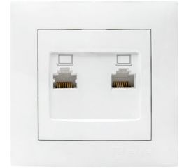 2-местная компьютерная розетка EKF Валенсия, RJ-45 белая PROxima EWK02-035-10 