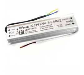 Электронный трансформатор для светодиодной ленты FERON 100W 24V (драйвер), LB007, 48059 