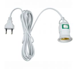 Подвесной патрон с выключателем и вилкой Uniel E27 2M WHITE DLC-P-T50B UL-00007434 