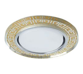 Встраиваемый светильник для натяжных потолков с белой LED подсветкой Feron CD4981 GX53, прозрачный, золото, 41907 