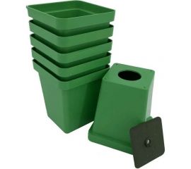 Набор горшков для рассады ЛЕТО квадрат, 0.15 л, с вкладышем, пластик, 20 шт. 90847 