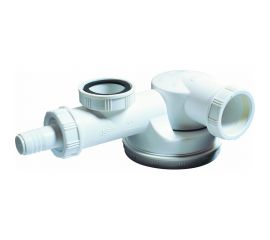 Сифон Wirquin ESPACE 1 1/2 х 40 мм, сверхплоский, с отводом для стиральной машины, без выпуска 30717975 