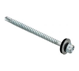 Кровельные саморезы с буром Стройбат 4,8x80 белый цинк 150 шт 335450 