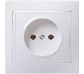 Розетка х1 IEK КВАРТА без заземления, в сборе, без шторки, белый ERK13-K01-10-DM 