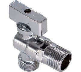 Шаровой кран для бытовых приборов СТМ угловой 1/2""х1/2"" г/ш., удлиненная резьба, с отражателем, бабочка, хром CAMF1212 