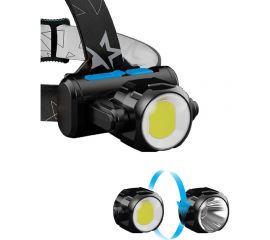 Светодиодный налобный фонарь КОСМОС 3Вт XPE, 5Вт COB, 1200Mah LI-On, зарядка Micro USB KOCH5WLi-On 