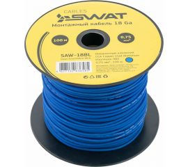 Монтажный кабель SWAT 18Ga/0,75мм2 синий, ССА,100м, компактная катушка SAW-18BL 