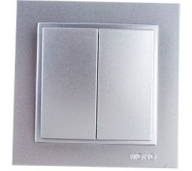 Двухклавишный выключатель MONO ELECTRIC Despina, серебро 102-212125-102 