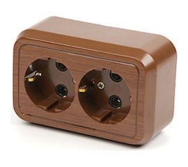 Розетка открытой установки ООО МПО Электротехника 2 мест. с з/к 2816 