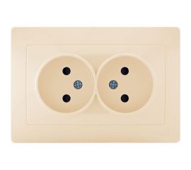 Розетка LUXAR Novo с/у двойная без з/к кремовая 4606400420286 