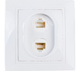 Телефонная розетка RJ11 + компьютерная RJ45, белая TDM Таймыр SQ1814-0023 