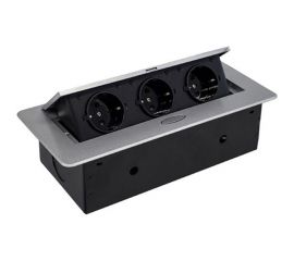 Горизонтальная выдвижная Розетка ROCKETSOCKET 3EU Серая OvalC AM-G3EU-15 