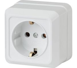 Розетка Intro 2Э20201 2PE Schuko, 16А, 250В, ОУ, б.м.п., Quadro, белый Б0038841 