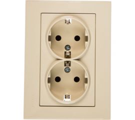 Двойная розетка LEZARD RAIN с/ з керамика крем 703-0303-127 