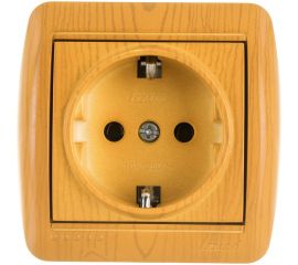 Розетка Lezard NATA с заземлением керамика ольха 710-0700-122 