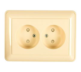 Двухместная розетка с рамкой, слоновая кость WESSEN 59 Schneider ELectric RS16-254-28 