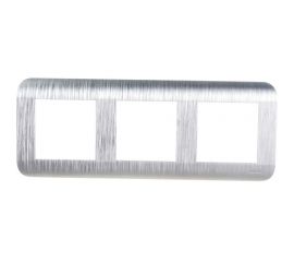 Горизонтальная рамка LUXAR Deco на 3 поста серебро рифленая 4606400620723 