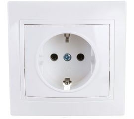 Розетка TDM 2П+З 16А 250В белая ""Таймыр"" пром. упак., бакелит. основание SQ1814-0512 