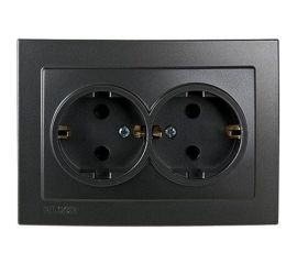 Розетка NILSON 2СП з/к черная Touran 24221025 