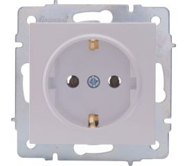 Розетка Lezard VESNA с заземлением, ПБТ, жемчужно-белый перламутр 742-3088-122B 