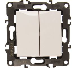 Двойной переключатель ЭРА 12-1106-01 10АХ-250В, IP20, белый Б0014663 