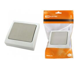 1-клавишный выключатель TDM скрытой установки IP54 10А серый Вуокса SQ1803-0101 