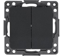 Механизм двухклавишного выключателя EKF Стокгольм, проходной, 10А, черный, PROxima EZV10-027-10 