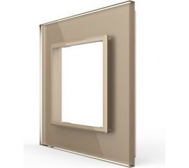 Рамка для розетки LIVOLO 1 пост, цвет золотой, стекло BB-C7-SR-13 