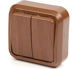 Выключатель открытой установки ООО МПО Электротехника 2 клавишный 1531 