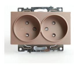 2-местная розетка STEKKER без заземления (механизм), GLS10-7113-02, 250В, 10А с защитной шторкой, серия Катрин, 39597 